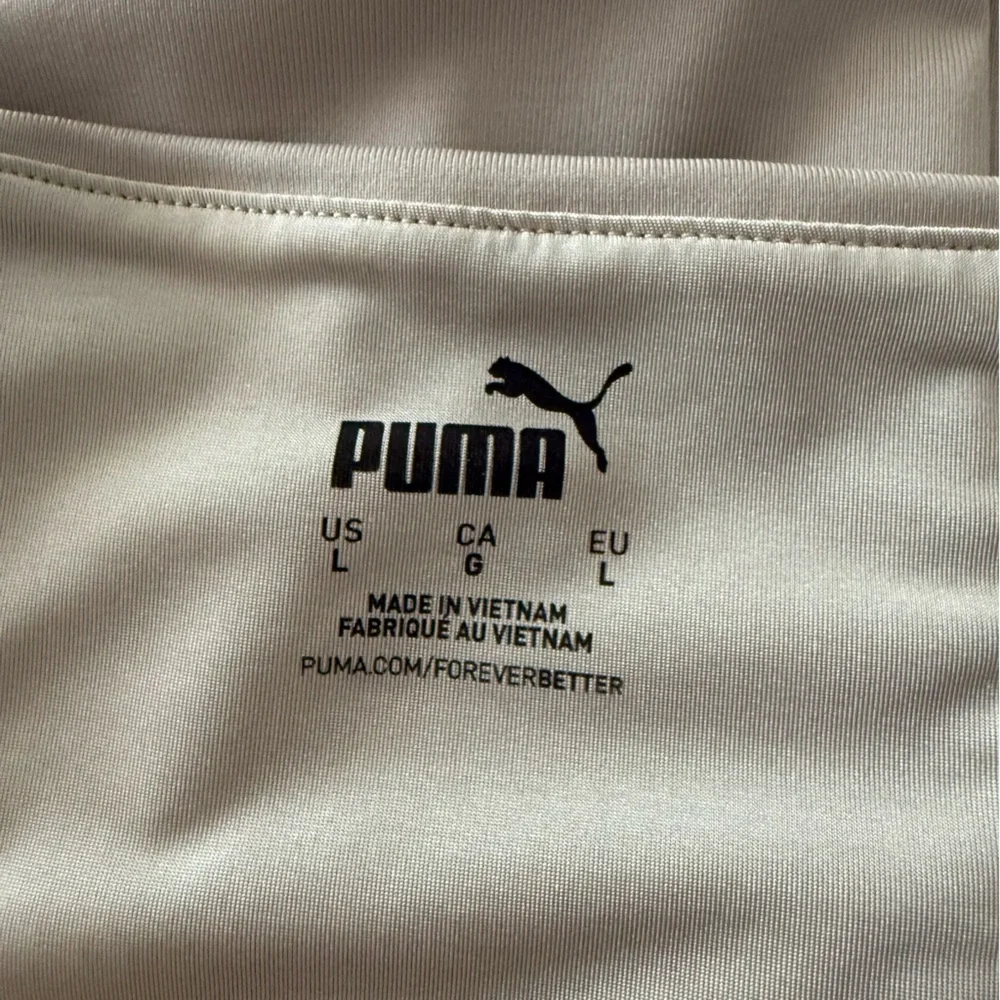 Puma Training Strong Square Neck Crop Top Stone Large